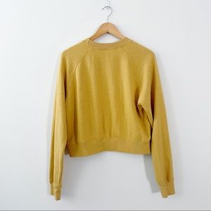 BRANDY MELVILLE Mustard Yellow Cropped Sweatshirt